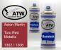 Preview: Aston-Martin, Toro Red Metallic, 1302 / 1308: 400ml Sprühdose + 400ml Klarlack - Set, von ATW Autoteile West.
